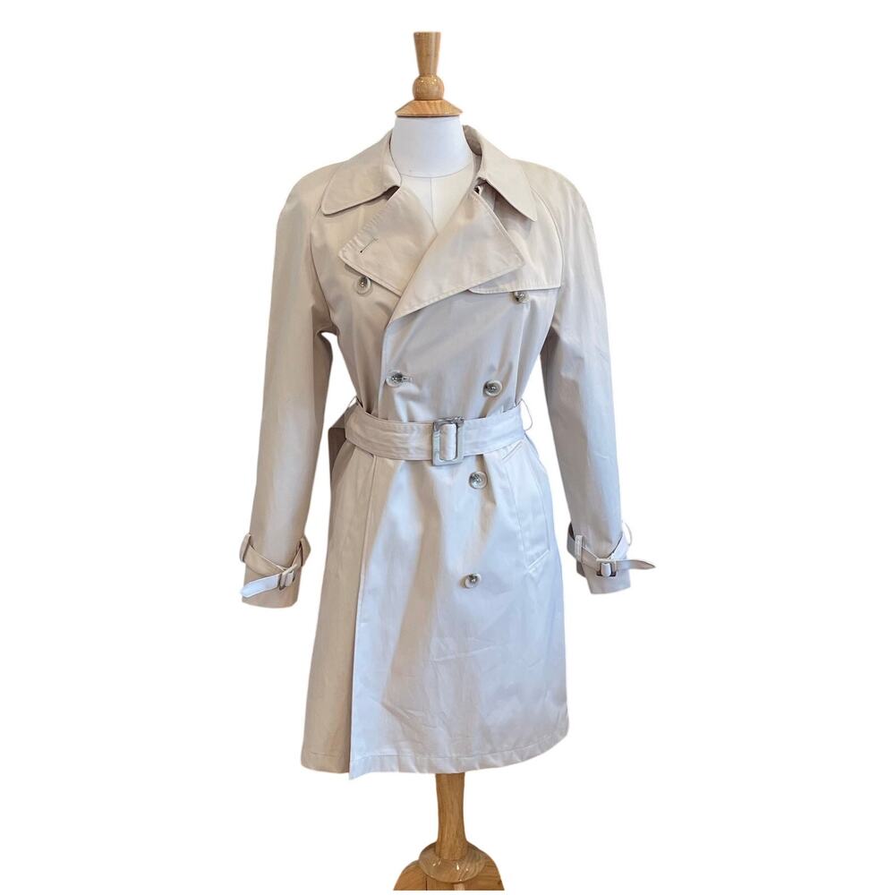 Worthington Beige Mid-Length Belted Trench Coat, Lined, Size S